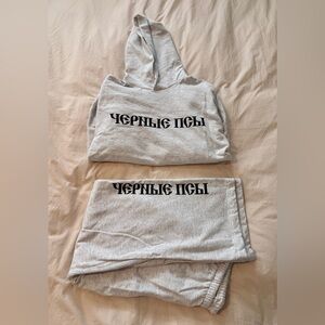 YZY Yeezy Gosha Black Dogs Hoodie and Sweatpants Set, Size 2 (L/XL)